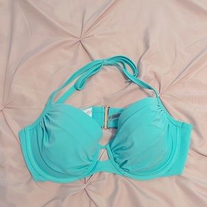 Victoria’s Secret Halter Push Up Swim Top in Turquoise 34D